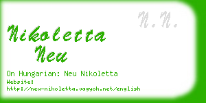 nikoletta neu business card